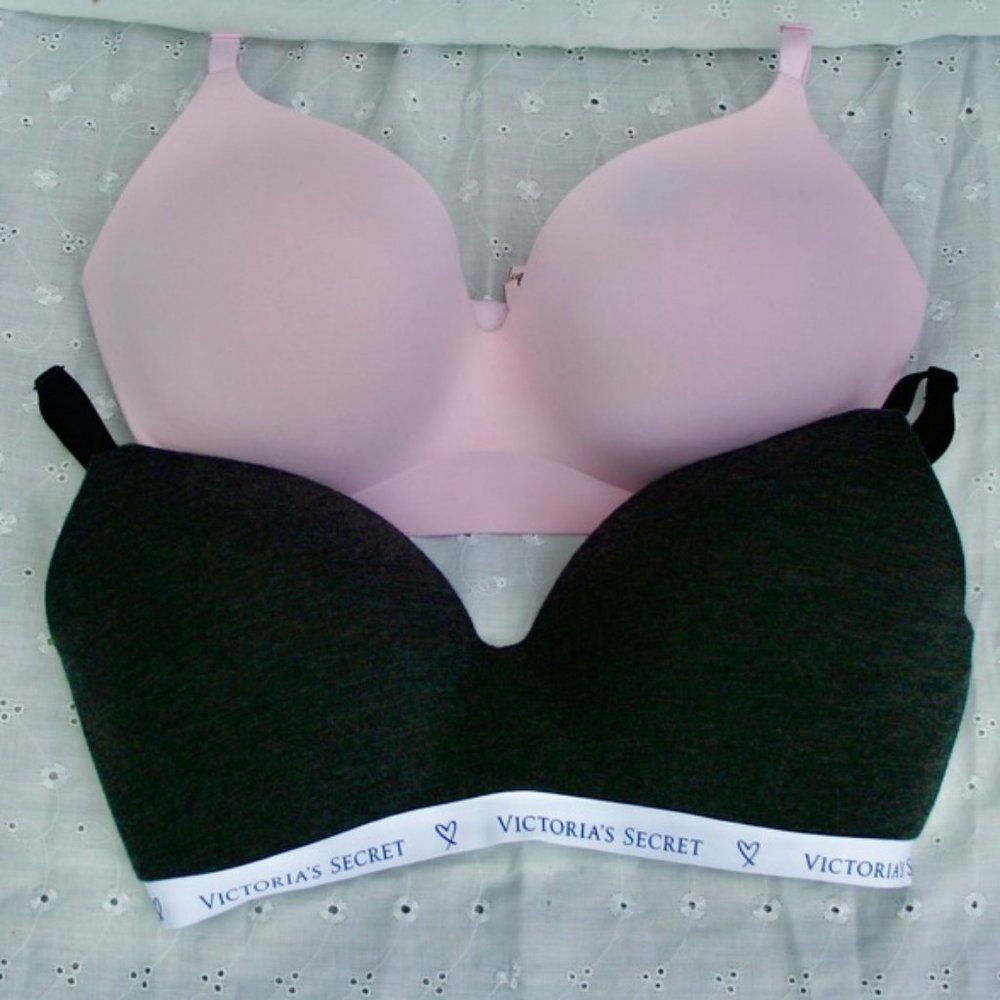 TWO Victorias Secret No Wire Bras 34DD